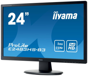 iiyama ProLite B2483HS (24" | TN | 1920 x 1080 | D-SUB | DVI | HDMI | Głośniki | Pivot | VESA 100 x 100)